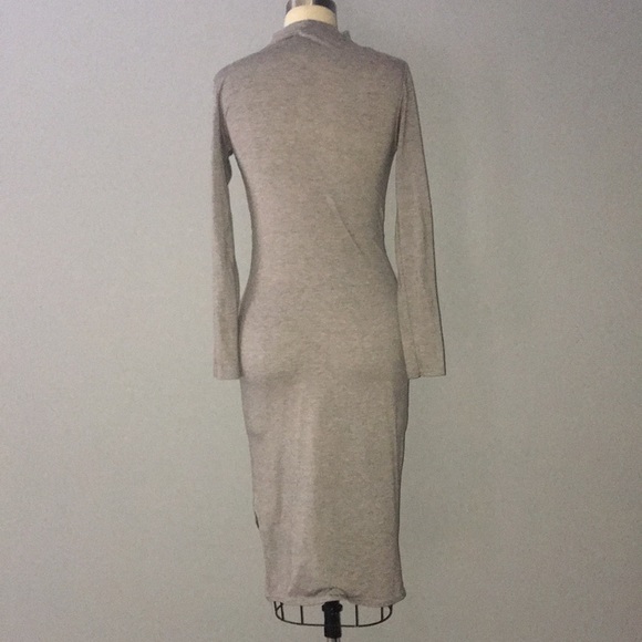 Grey Choker Tie Front Dress - Picture 5 of 5